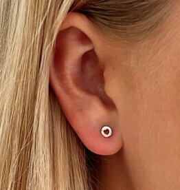 DARCY Silver Button Silhouette Heart Earrings