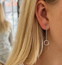 Sterling Silver Ring Chain Drop Earrings