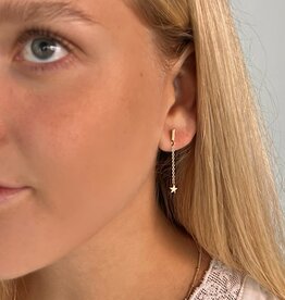 Gold Star Chain Drop Earrings