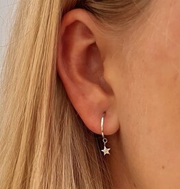 White Gold Evelyn Star Hoop Earrings