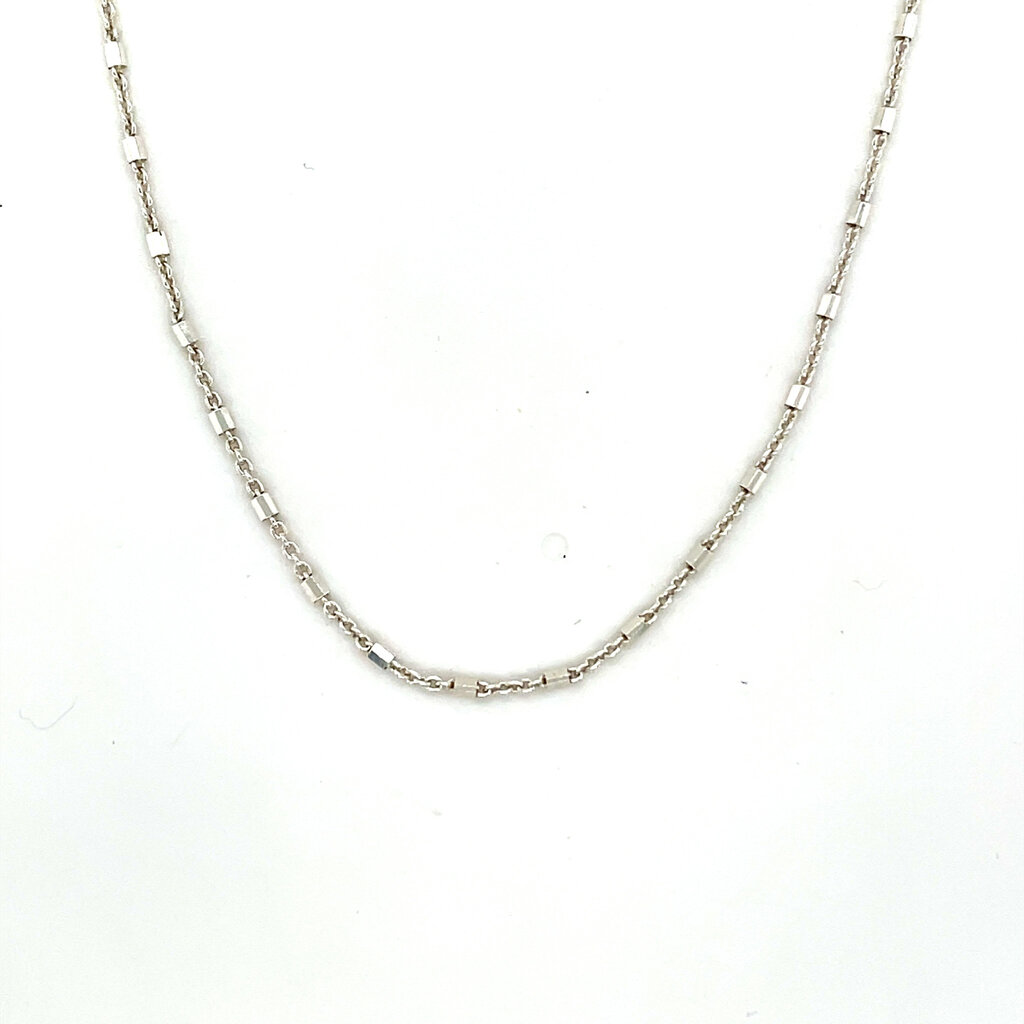 Silver Beaded Poppy Necklace