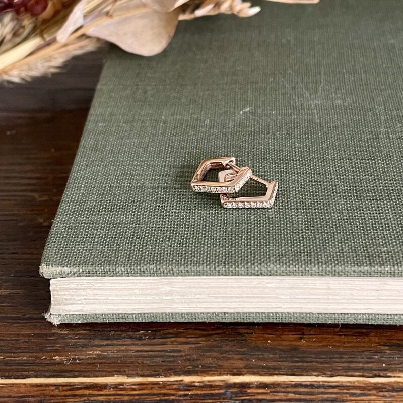 KENSINGTON Rose Gold Gemma Diamond Huggies Earrings
