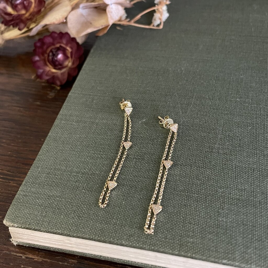 BLOSSOM Gold Maddie Diamond Drop Earrings