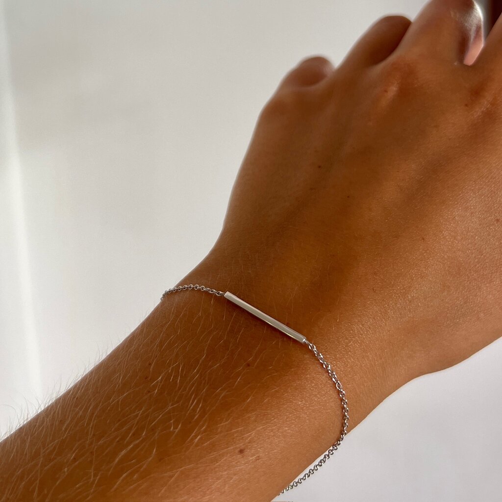White Gold Rebecca Bar Chain Bracelet