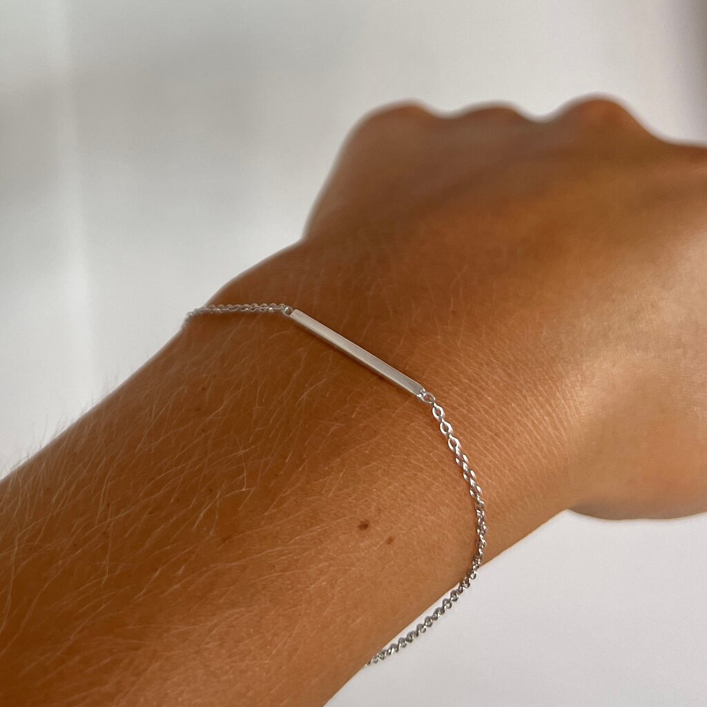 White Gold Rebecca Bar Chain Bracelet