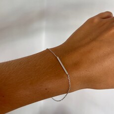 White Gold Rebecca Bar Chain Bracelet