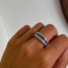 OCEANIA White Gold Marina Sapphire and Diamond Ring 0.96ct