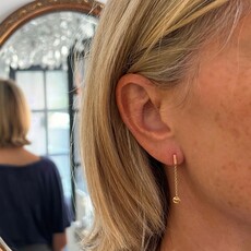Gold Disc Chain Drop Earrings