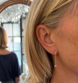 Gold Disc Chain Drop Earrings