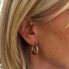 White and Rose Gold Lulu Hoop Earrings