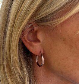 White and Rose Gold Lulu Hoop Earrings
