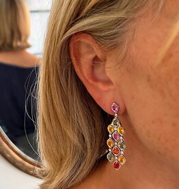 OCEANIA White Gold Chandelier Sapphire Drop Earrings