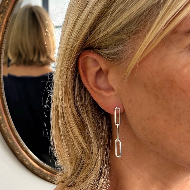 Silver Lana Chain Drop Earrings
