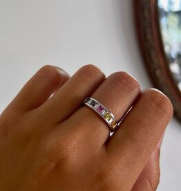 OCEANIA White Gold Princess Cut Sapphire and Diamond Mia Ring
