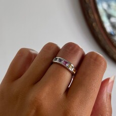OCEANIA White Gold Princess Cut Sapphire and Diamond Mia Ring