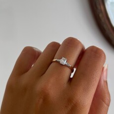 BLOSSOM Gold Emerald Cut Diamond Lorelai Ring