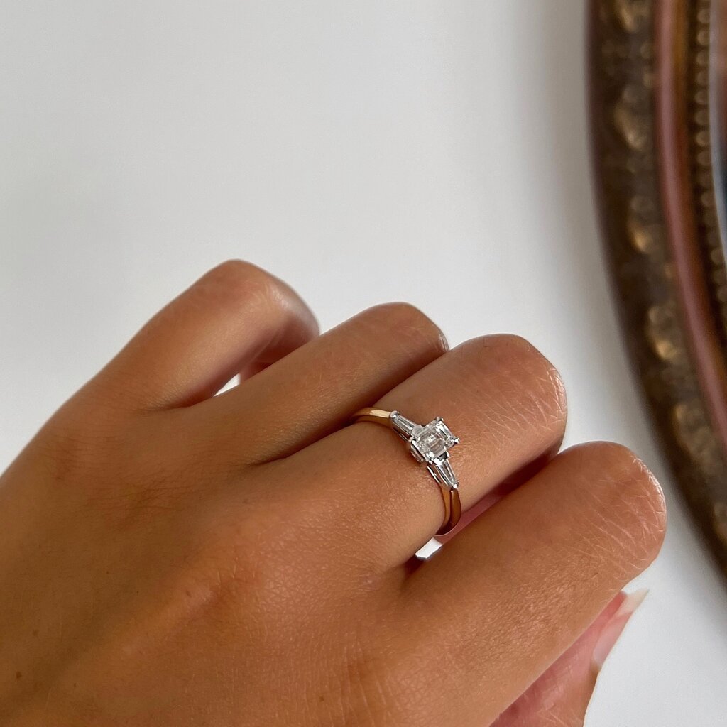BLOSSOM Gold Emerald Cut Diamond Lorelai Ring