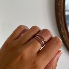 LILA Rose Gold Waves Stacking Ring