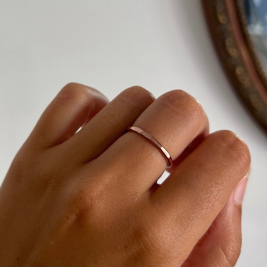 LILA Rose Gold Waves Stacking Ring