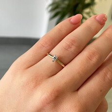 BLOSSOM Gold Pear Diamond Violet Ring