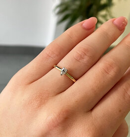 BLOSSOM Gold Pear Diamond Violet Ring