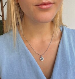 OCEANIA White Gold Aquamarine and Diamond Lynette Necklace