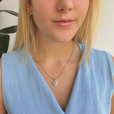OCEANIA White Gold Aquamarine and Diamond Lynette Necklace