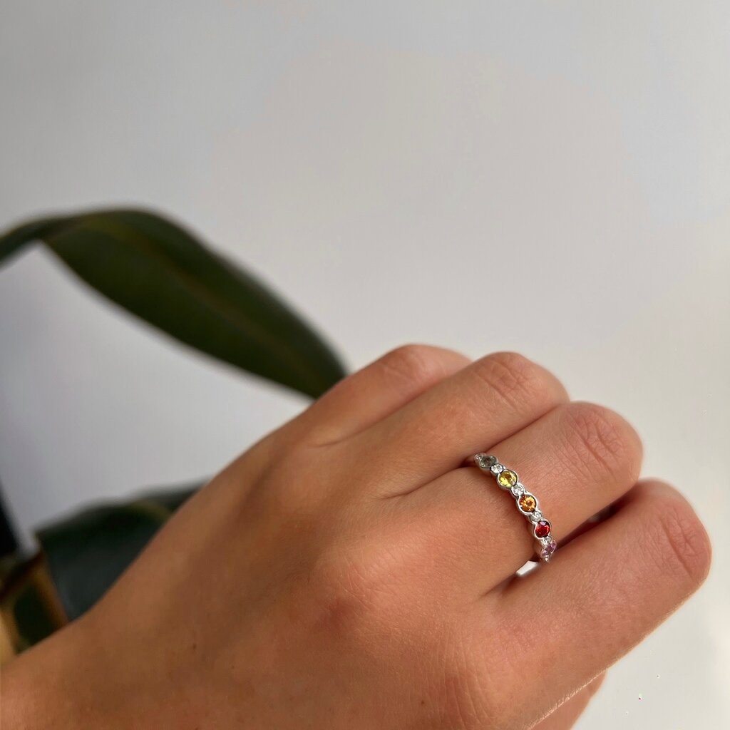 OCEANIA White Gold Sapphire and Diamond Mila Ring