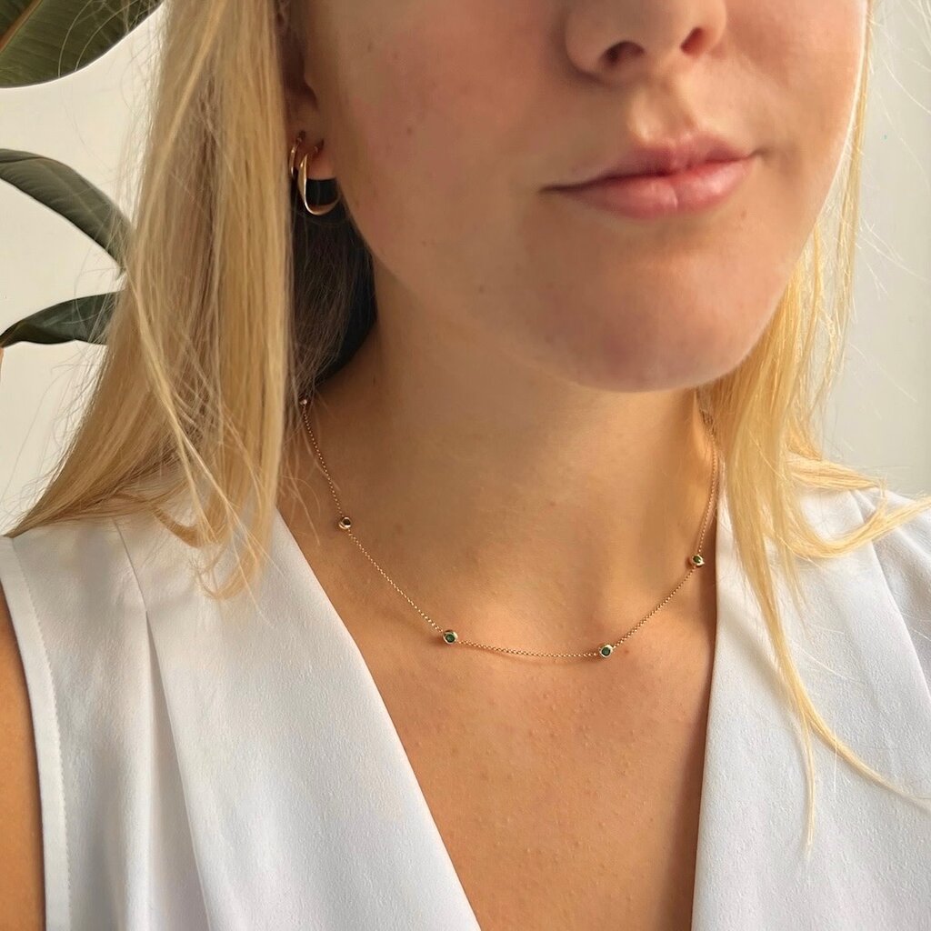 BLOSSOM Gold Quinate Emerald Necklace