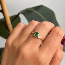 OCEANIA Gold Emerald and Diamond Tabitha Ring