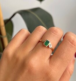 OCEANIA Gold Emerald and Diamond Tabitha Ring