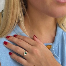 OCEANIA Gold Emerald and Diamond Tabitha Ring