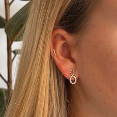 Gold Daisy Diamond Oval Drop Earrings
