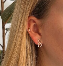 Gold Daisy Diamond Oval Drop Earrings