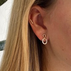Gold Daisy Diamond Oval Drop Earrings
