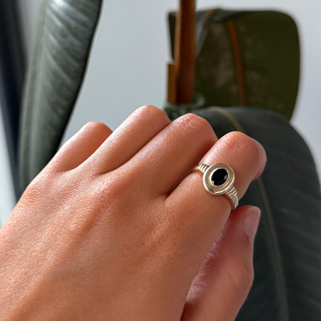Gold Teal Tourmaline Eva Ring