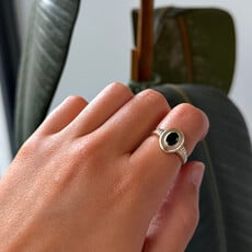 Gold Teal Tourmaline Eva Ring