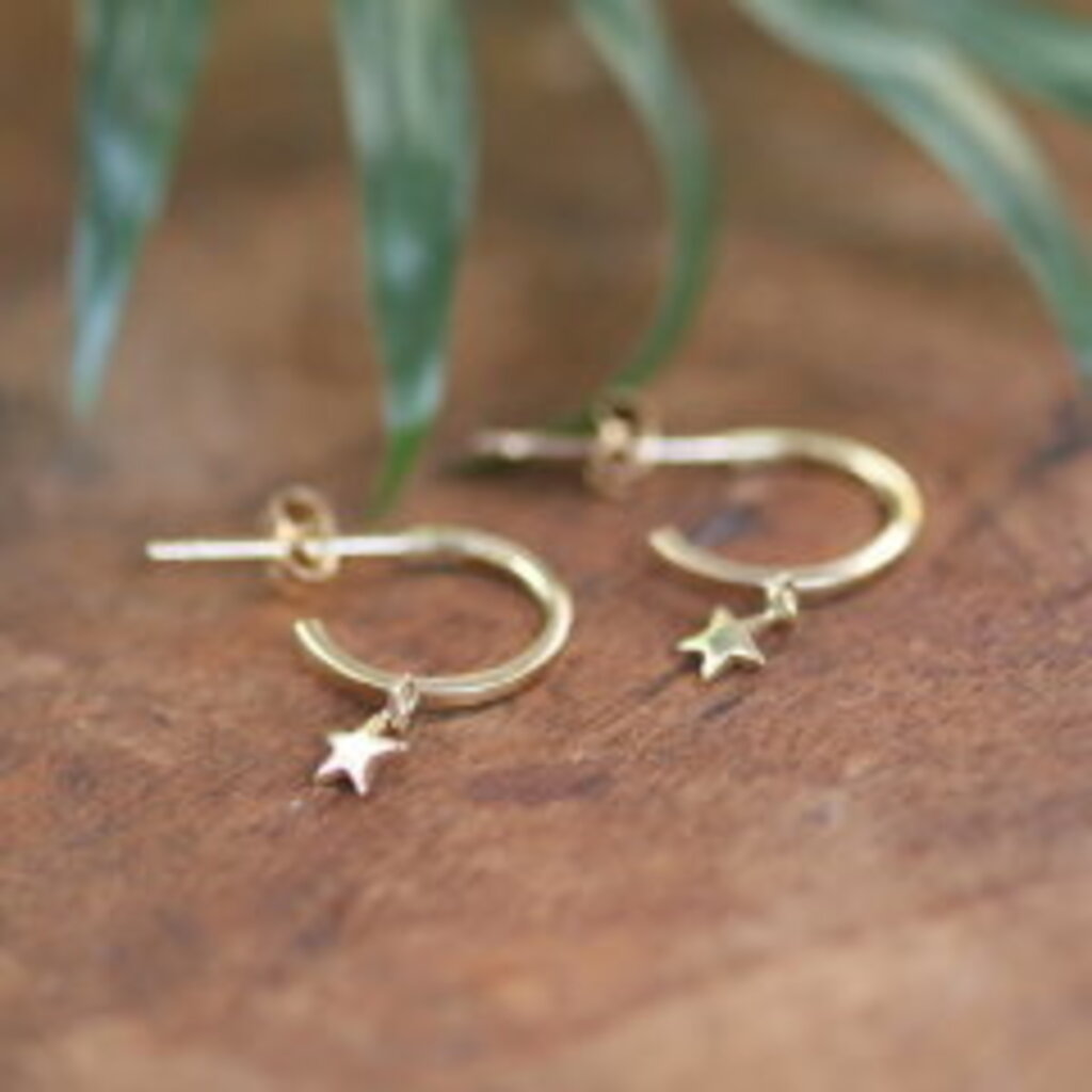 White Gold Evelyn Star Hoop Earrings