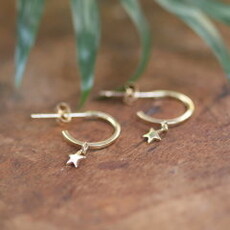 White Gold Evelyn Star Hoop Earrings