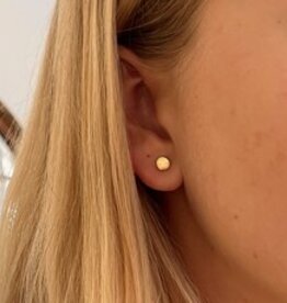 Gold Petite Button Earrings