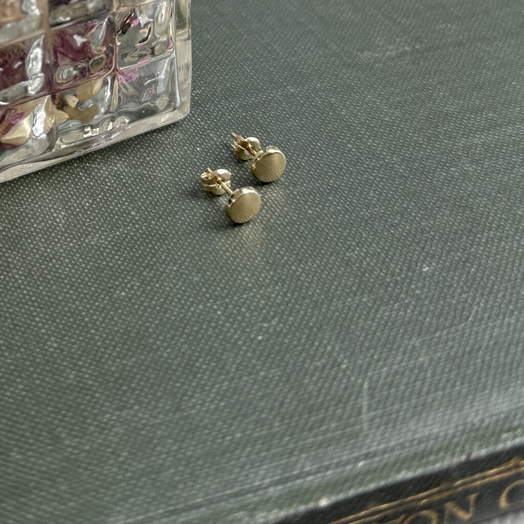Gold Petite Button Earrings