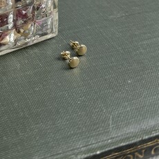 Gold Petite Button Earrings