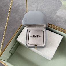 White Gold Button Earrings