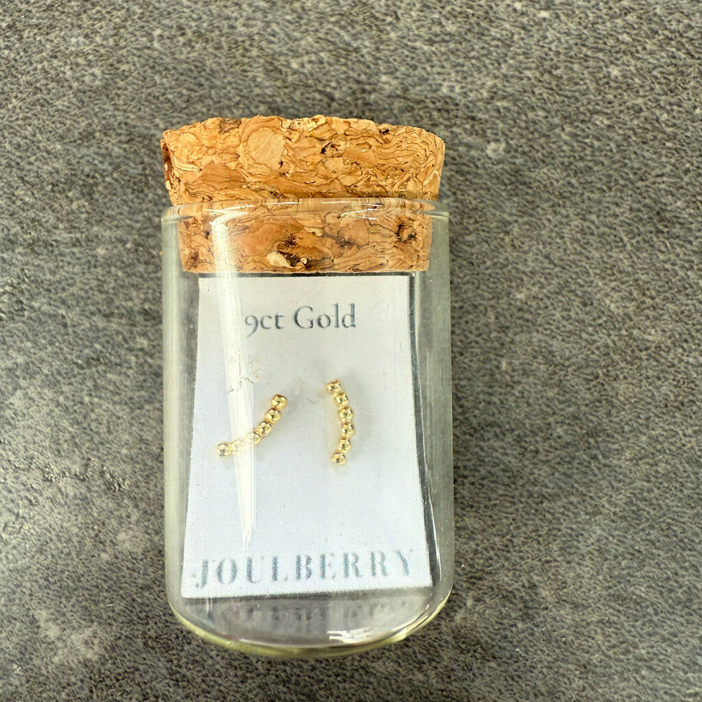 Gold beaded crescent Earrings