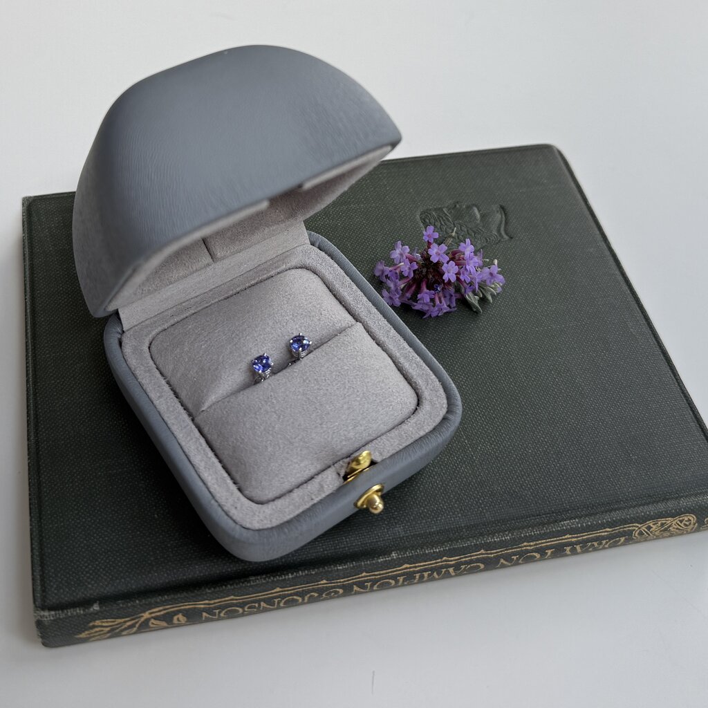 OCEANIA Tanzanite White Gold Stud Earrings