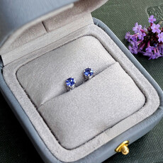 OCEANIA Tanzanite White Gold Stud Earrings