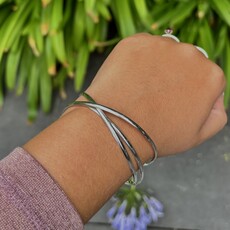 Sterling Silver Round Lucie Bangle