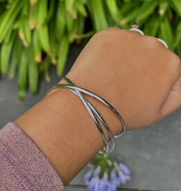 Sterling Silver Round Lucie Bangle