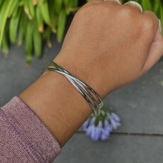 Sterling Silver Round Lucie Bangle
