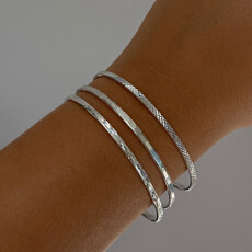 Silver Jemima Floral Bangle